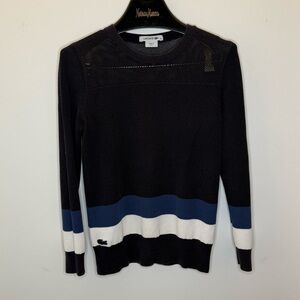 Lacoste Vintage Navy and Blue Sweater